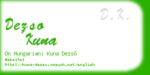 dezso kuna business card