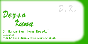 dezso kuna business card